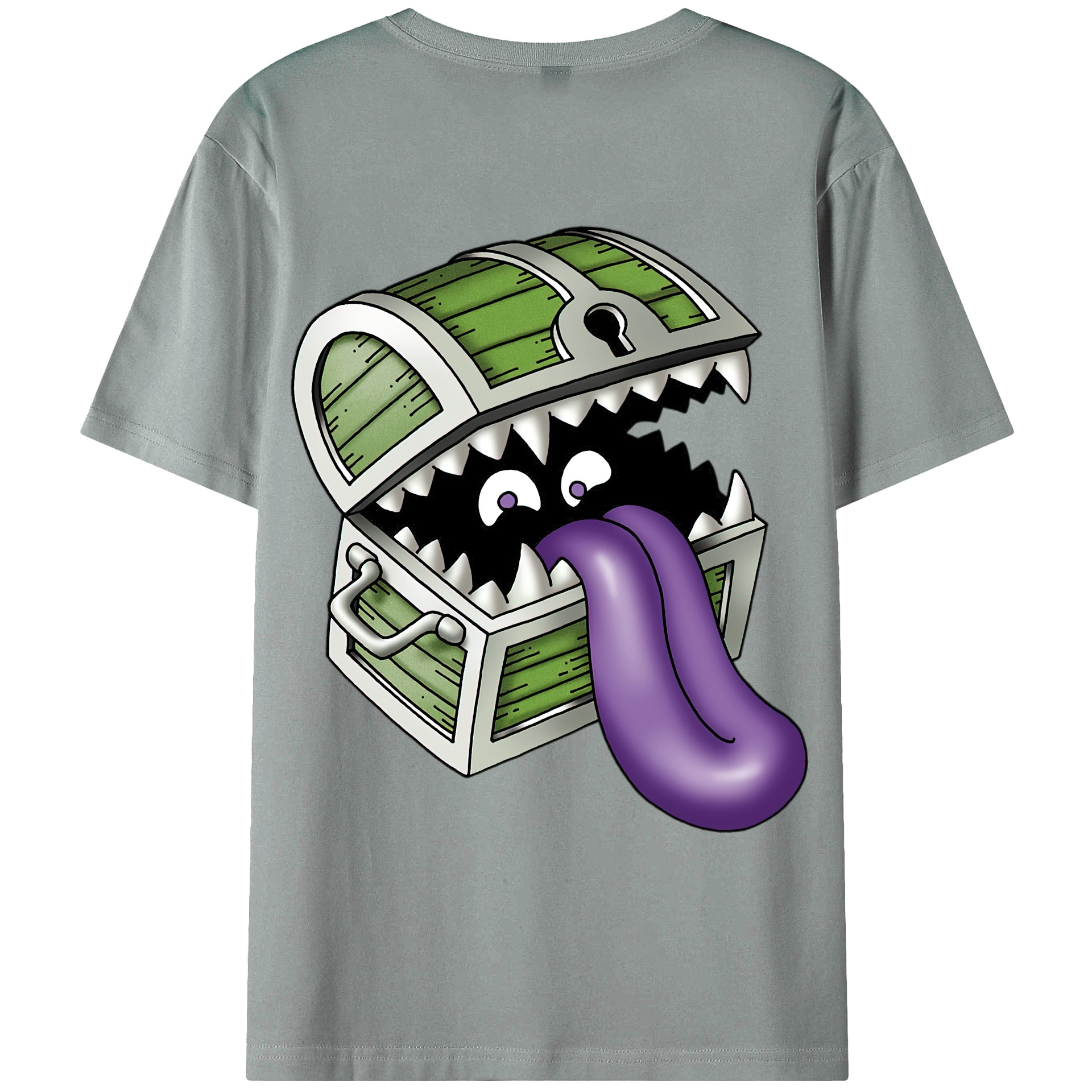 （画像用） ドラゴンクエスト Doragon Kuesuto Dragon Quest 綿100％ メンズ半袖Tシャツ（バックプリント） 通気性